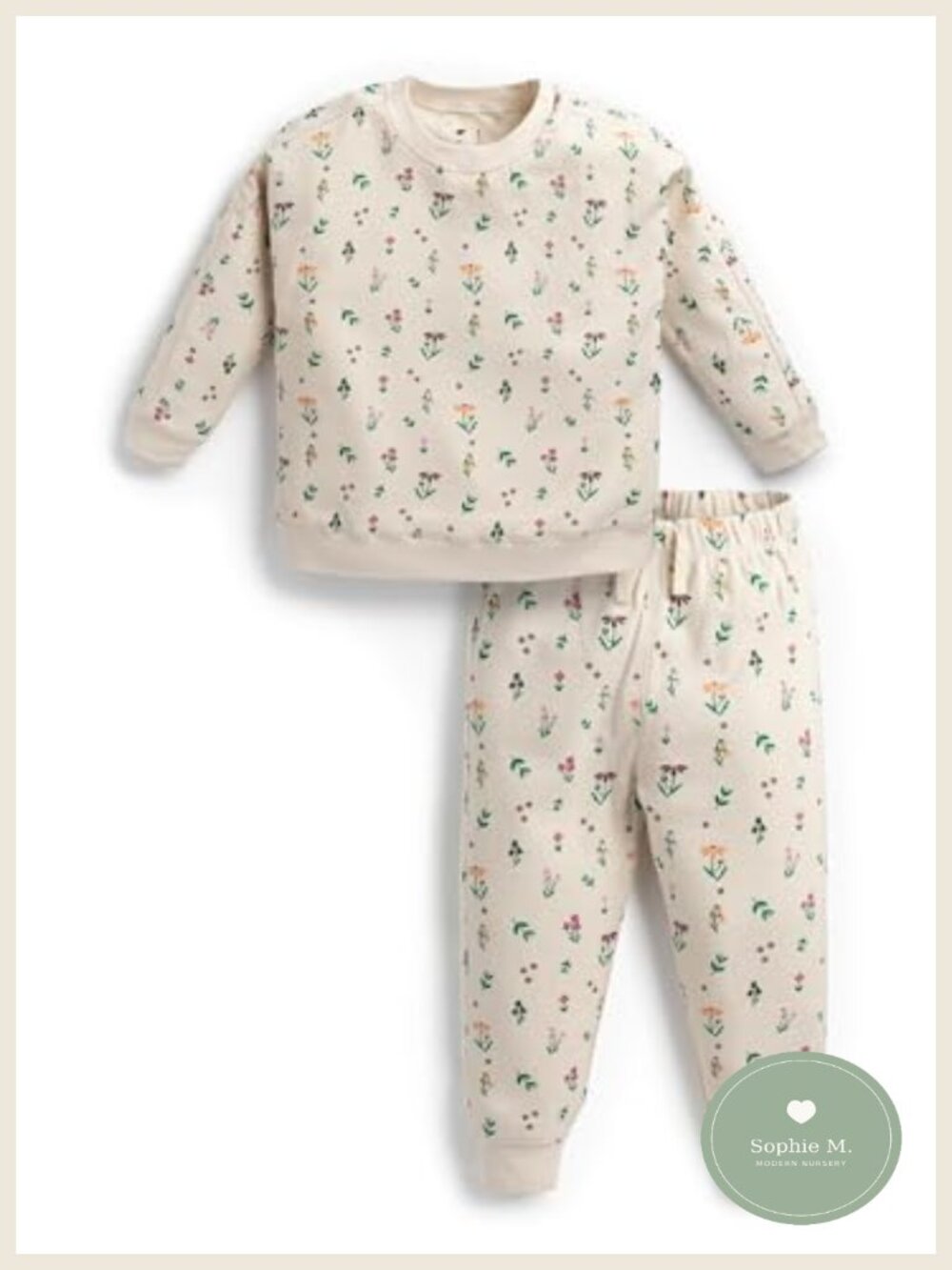 Girls Organic Cotton Fleece Sweatsuit 2-Piece Pullover Jogger
